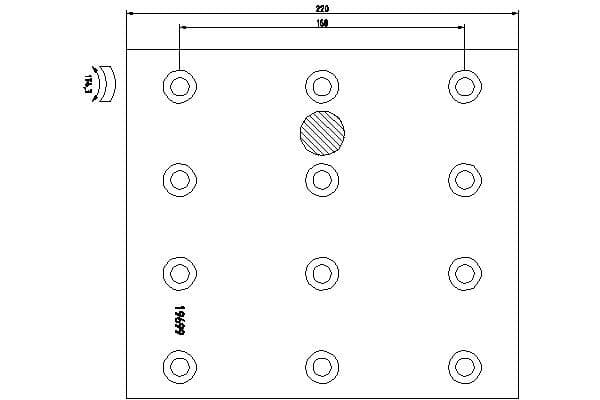 Brake shoe lining Achter/Voor (410x220. basis, (EN) does not contain rivets) past: MERCEDES CONECTO (O 345)  BOVA FUTURA  NEOPLAN CITYLINER, JETLINER, MEGALINER, MEGASHUTTLE, N, SKYLINER 01.73-