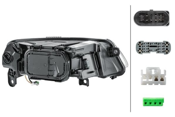 Koplamp Links (D3S/H7/H8/PY21W, elektrisch, met motor) past: AUDI A6 C6 10.08-08.11