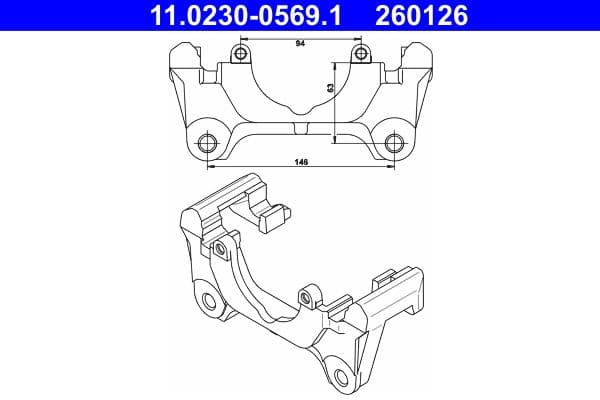 Remklauw juk Voor Links/Rechts past: AUDI A4 B5, A4 B6, A4 B7, A6 C5, A6 C6  SEAT EXEO, EXEO ST 1.6-4.2 01.95-05.13