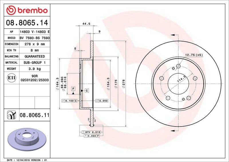 Brake disc Achter Links/Rechts past: INFINITI I30, I35, Q60  NISSAN CEFIRO III, MAXIMA / MAXIMA QX IV, MAXIMA / MAXIMA QX V 2.0-3.7 01.95-