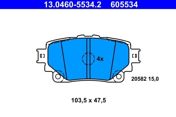 Remblokken set Achter , past: LEXUS LBX, NX II, RX, RZ, UX  SUBARU SOLTERRA  TOYOTA BZ4X, HIGHLANDER, RAV 4 V, YARIS CROSS 1.5-Electric 12.18-