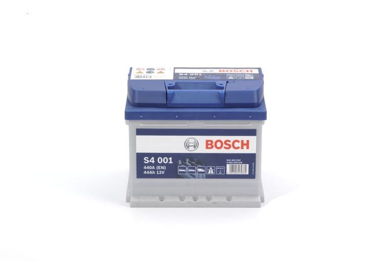 Batterij BOSCH 12V 44Ah/440A S4 (R+ standaard terminal) 207x175x175 B01 - montageflens 10,5 mm (beginnen)