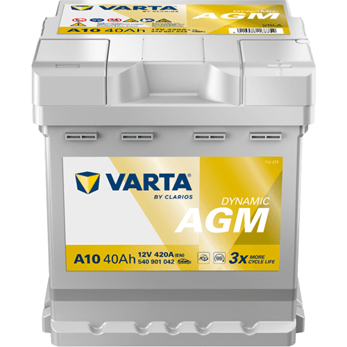 Batterij VARTA 12V 40Ah/420A (EN) Dynamic AGM  (EN) START&STOP AGM (R+) 175x175x190 B13 - montageflens 10,5 mm (agm/beginnen)