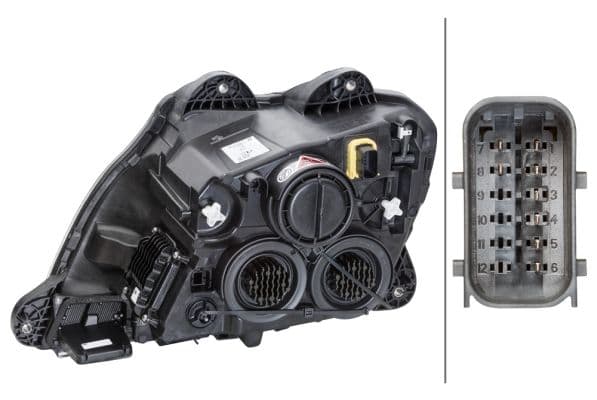 Koplamp Rechts (H1/LED/P21W, handleiding, zonder motor, functie dagrijlicht, kleur invoegen: verchroomd, kleur indicator: transparant) past: DAF CF, XF 106 10.12-