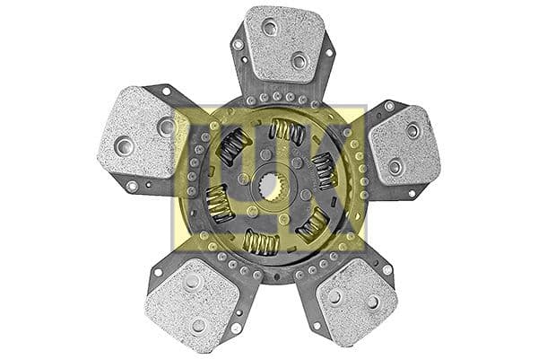 Koppelingsplaat/plaat keramiek (327mm  aantal peddels: 5) past: MASSEY FERGUSON 492, 4240, 4255, 4260, 4265, 4270, 4355, 4360, 4365, 4370, 593, 596