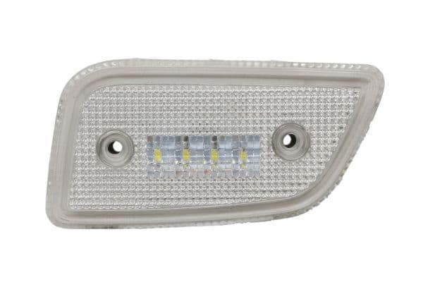 Markeringslichten Links, wit, LED, met reliëf, 24V (dak  in zonneklep) past: MERCEDES ACTROS MP4 / MP5 07.11-