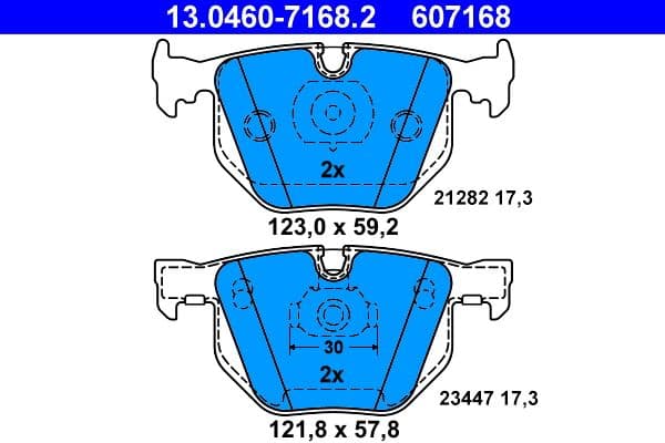 Remblokken set Achter , past: BMW 7 (E65, E66, E67) 3.0-4.0 11.01-12.09