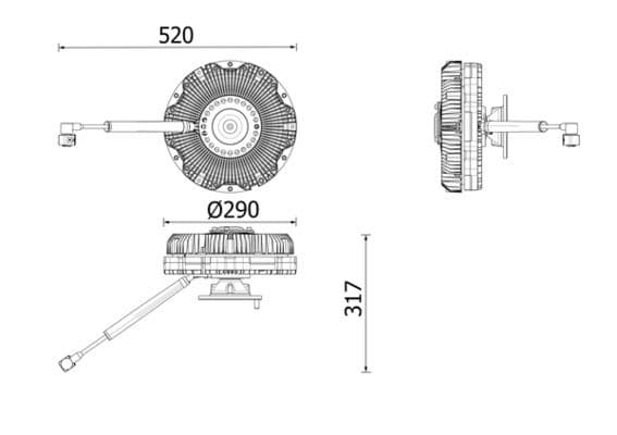 Ventilatorkoppeling (aantal pinnen: 6) past: DAF 65 CF, 75 CF, 85 CF, 95 XF, CF, CF 65, CF 75, CF 85, XF II 1DB2022-1NA06-XF355M 01.97-