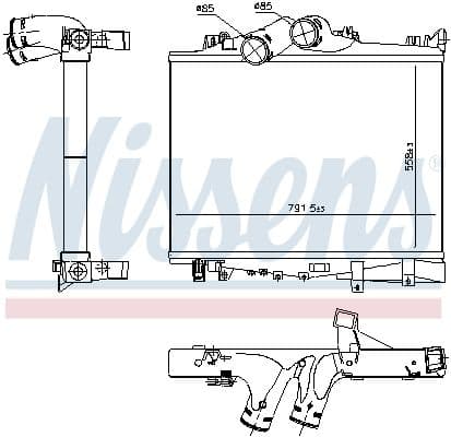 Toevoerluchtkoeler past: MERCEDES ATEGO, ATEGO 2 OM900.912-OM925.920 01.98-
