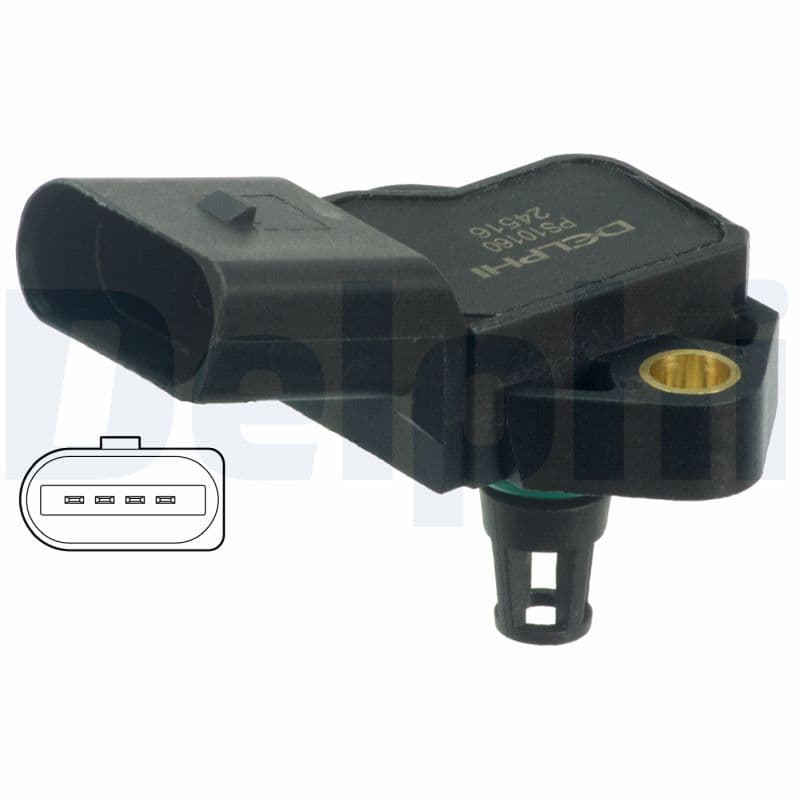 Druksensor in het inlaatspruitstuk (4 pin) past: AUDI A2  VW BORA, BORA I, GOLF IV 1.6 01.02-06.06