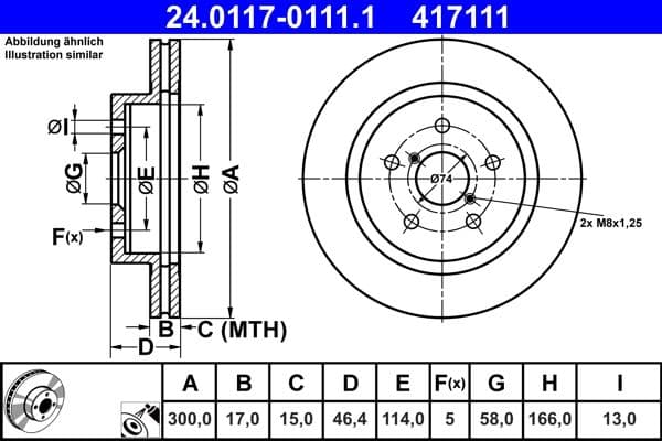 Brake disc Achter Links/Rechts past: SUBARU LEGACY VI, LEVORG, OUTBACK 1.6-3.6 10.14-