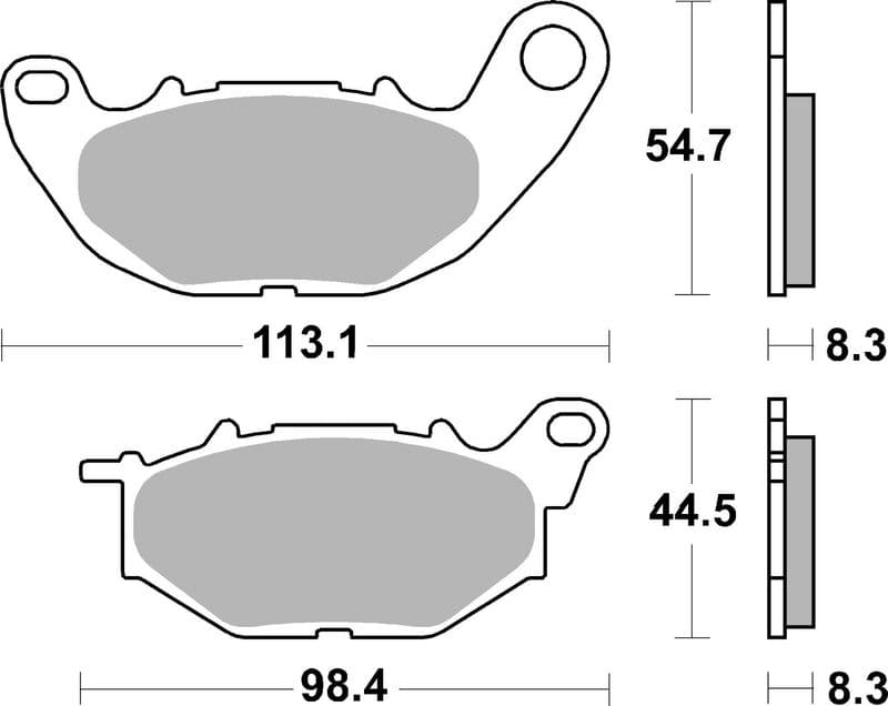 Brake pads Voor, beoogd gebruik: route, materiaal: keramisch / koolstof-CC, 44,5/54,7x113,1x8,3mm past: YAMAHA MT-03 320/321/660 2006-2022