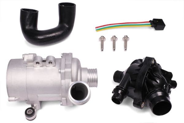 Waterpomp, zonder pakking (met thermostaat) past: BMW 1 (E81), 1 (E82), 1 (E87), 1 (E88), 3 (E90), 3 (E91), 3 (E92), 3 (E93), 5 (E60), 5 (E61), 6 (E63), 6 (E64), 7 (E65, E66 2.0-3.0D 09.03-12.13