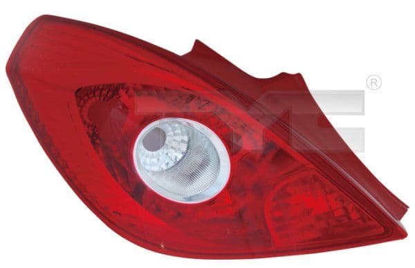 Achterlicht Links (P21/5W/P21W, kleur indicator wit, kleur van het glas red) past: OPEL CORSA D Hatchback 3D 01.11-12.14
