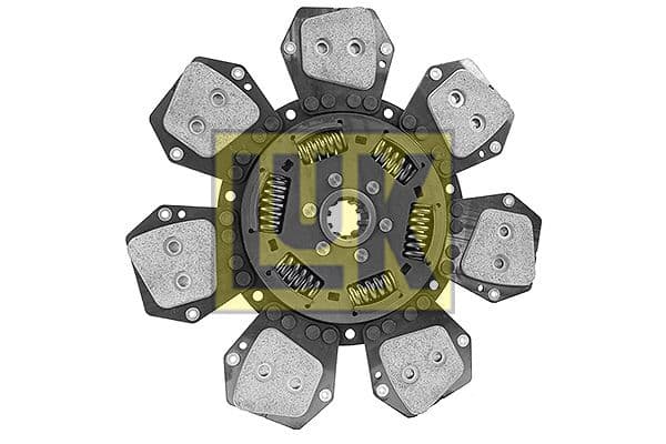 Koppelingsplaat/plaat keramiek (320mm  aantal peddels: 7) past: JOHN DEERE 2040S, 2140, 2140DT, 2141, 2541, 2550 4WD, 2555, 2650, 2650F, 2750 4WD, 2850, 2941, 2950, 3040, 3050, 3140, 3150, 3340