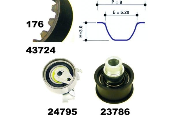 Gasveer door (8mm/18,5mm, L max-305mm, L2-100, 280N, 7b/7b) past: NEW HOLLAND C C170/C190/C210/C240