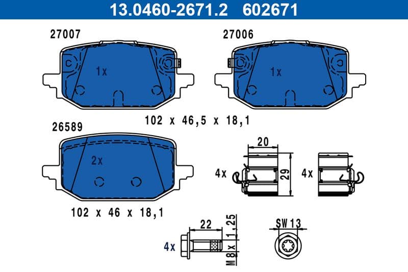 Remblokken set Achter , past: NISSAN QASHQAI III, X-TRAIL IV 1.3H/1.5H 04.21-