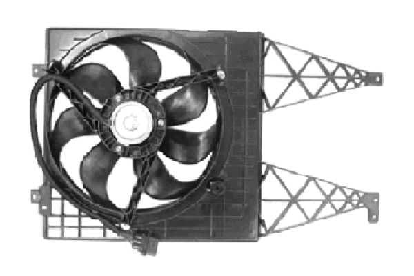 Radiatorventilator (met huisvesting) past: SEAT CORDOBA, IBIZA III, LEON, TOLEDO II  SKODA FABIA I, FABIA I PRAKTIK, FABIA II, OCTAVIA I  VW BORA, BORA I, GOLF IV, LUPO I 1.0-2.0CNG 07.95-12.14