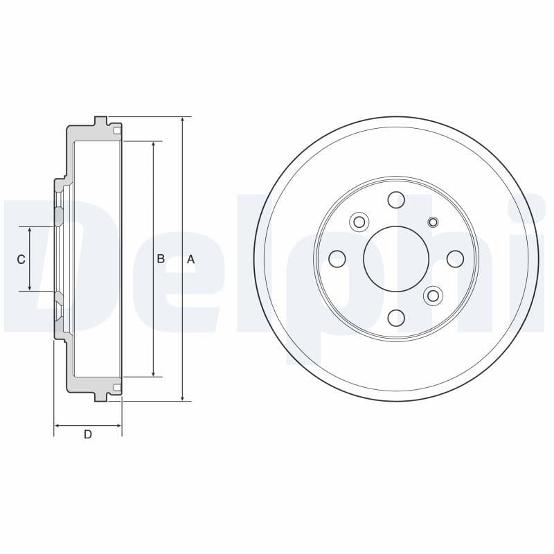 Brake drum Achter past: MAZDA 2 1.3-1.6D 07.07-