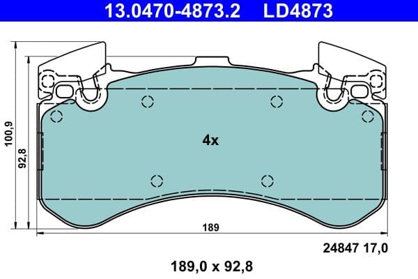 Keramische remblokken Voor , past: AUDI A6 C7, A7, A8 D4 1.8-3.0D 07.10-09.18
