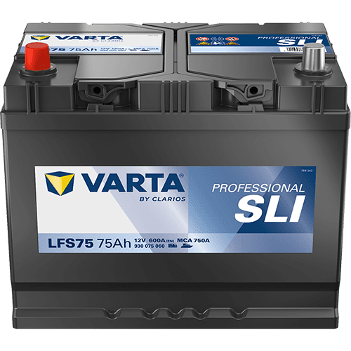 Batterij VARTA 12V 75Ah/600A (EN) PROFESSIONALl STARTER SLI (L+) 260x175x225 B01 - montageflens 10,5 mm (beginnen)