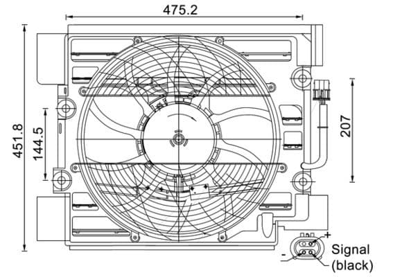 Radiatorventilator (met huisvesting) past: BMW 5 (E39) 2.0-4.9 09.95-05.04