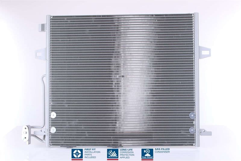 A/C condensator (met droger, (EN) additional fitting elements) past: MERCEDES GL (X164), M (W164) 4.0D 02.06-08.12
