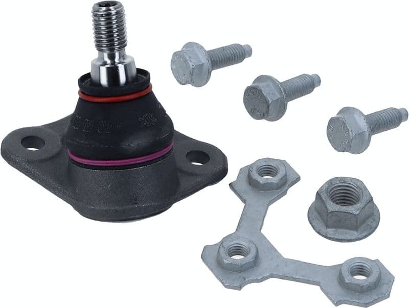 Kogelgewricht van de as Links (bodem voor) (diameter kegel 14,9mm) past: AUDI A3  SEAT LEON, TOLEDO II  SKODA FABIA I, OCTAVIA I  VW BORA, BORA I, GOLF IV, NEW BEETLE, POLO 1.2-3.2 09.96-12.13