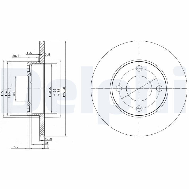 Remschijf set (2 stuks) Voor Links/Rechts past: AUDI 100 C2, 100 C3, 80 B3, 90 B2, 90 B3 1.4-2.1 06.76-10.91