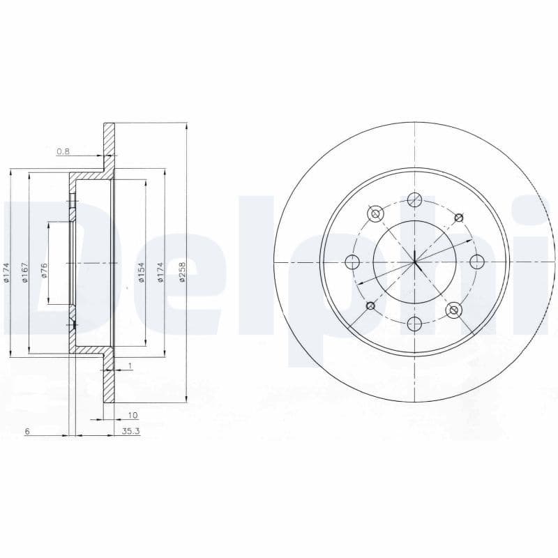 Remschijf set (2 stuks) Achter Links/Rechts past: KIA CERATO I 1.5D-2.0D 03.04-12.09