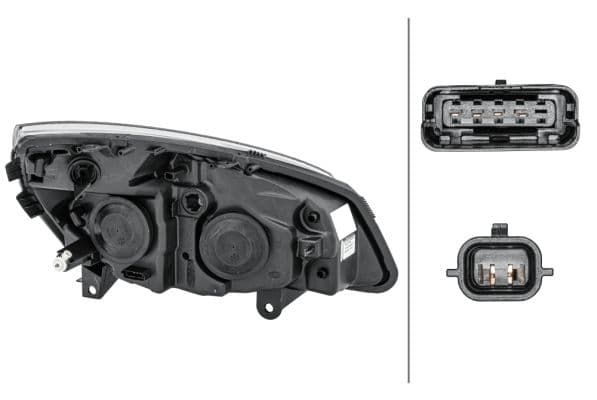 Koplamp Links (H1/H7/PY21W/W5W, elektrisch, zonder motor, met gloeilamp, kleur indicator: transparant) past: RENAULT GRAND SCENIC II Ph I, SCENIC II Ph I 06.03-10.06