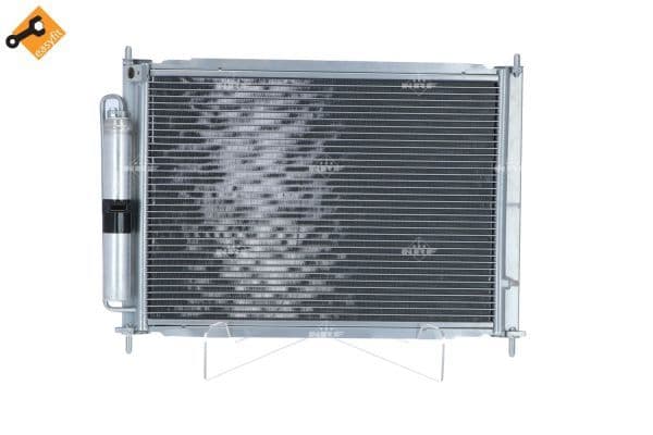 A/C condensator (met droger) past: RENAULT TWINGO II, WIND 1.2/1.5D/1.6 03.07-09.14