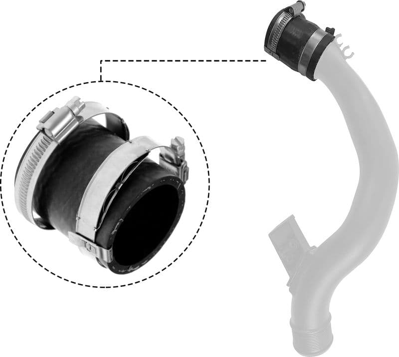 Intercooler slang (diameter 48mm, lengte 66mm, zwart) past: FORD C-MAX II, FOCUS III, GRAND C-MAX, KUGA II, TOURNEO CONNECT V408 NADWOZIE WIELKO, TRANSIT CONNECT 1.5/1.5D 09.14-