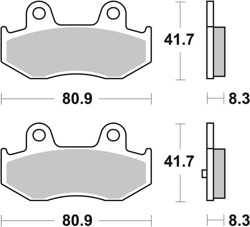 Brake pads Achter, beoogd gebruik: scooters, materiaal: sinter-XS, 41,7/41,9x80,9x8,3mm past: SUZUKI AN 250/400 1998-2003