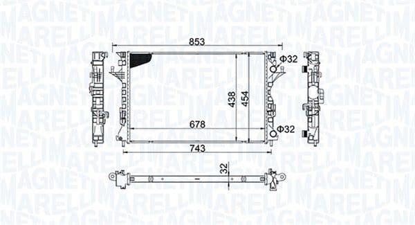 Motorradiator (automatisch/handmatig) past: RENAULT ESPACE IV, LAGUNA II 1.9D/2.0D/2.2D 04.04-12.15