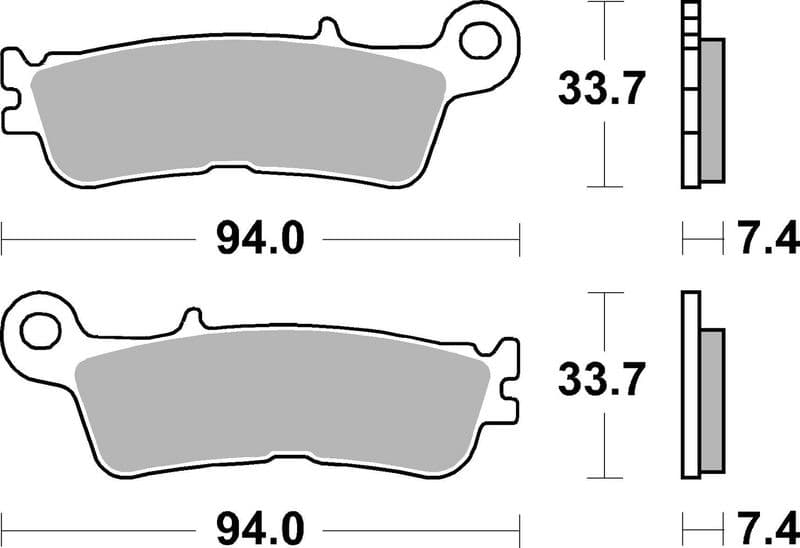 Brake pads Voor, beoogd gebruik: route, materiaal: sinter-SD, 33,7x94x7,4mm past: FANTIC XE 250/450 2022-2023