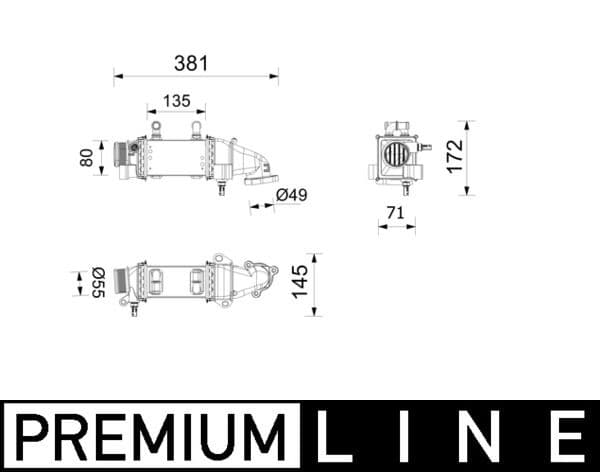 Toevoerluchtkoeler past: AUDI A1  SEAT IBIZA IV, IBIZA IV SC, IBIZA IV ST, TOLEDO IV  SKODA FABIA III, FABIA III PRAKTIK, RAPID  VW POLO V 1.4D 02.14-12.22