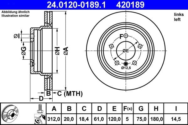 Brake disc Achter Links past: BMW 3 (E36), Z3 (E36) 3.0/3.2 11.92-06.03