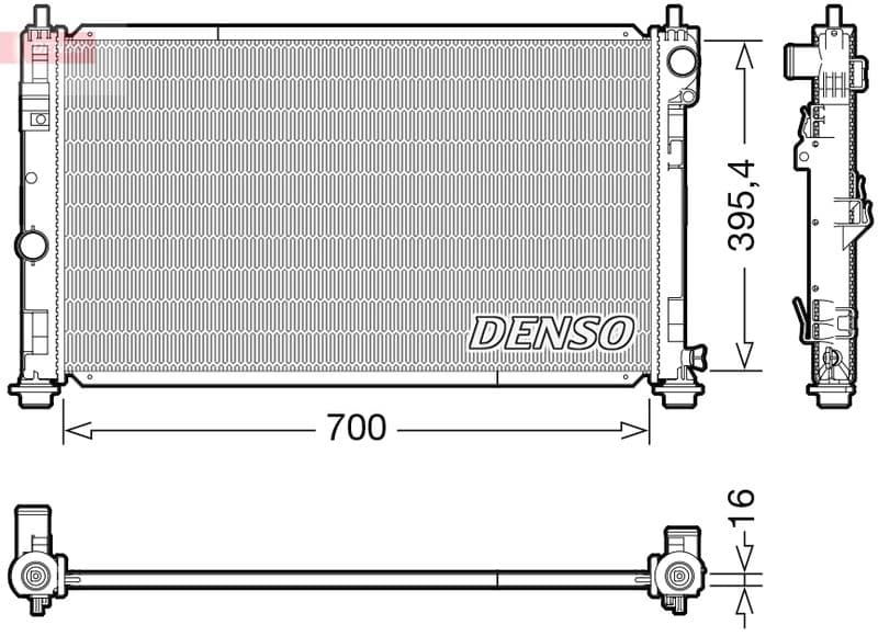 Motorradiator (automatisch/handmatig) past: CHRYSLER SEBRING  DODGE CALIBER  JEEP COMPASS, PATRIOT 2.0D 06.06-