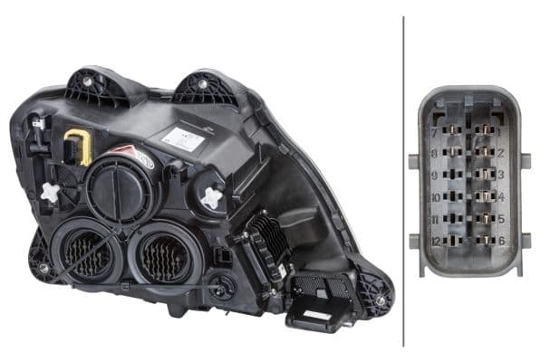 Koplamp Links (H1/LED/P21W, handleiding, zonder motor, functie dagrijlicht, kleur invoegen: verchroomd, kleur indicator: transparant) past: DAF CF, XF 106 10.12-