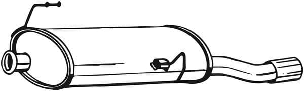 Uitlaatsysteem achterste geluiddemper past: PEUGEOT 206, 206+ 1.4D 09.01-06.13