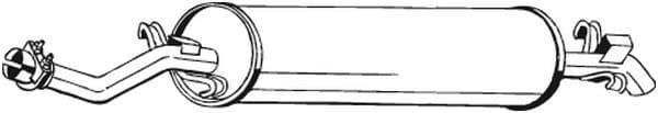 Uitlaatsysteem achterste geluiddemper past: MERCEDES 123 (C123), 123 (W123) 2.0/2.3 04.80-12.85