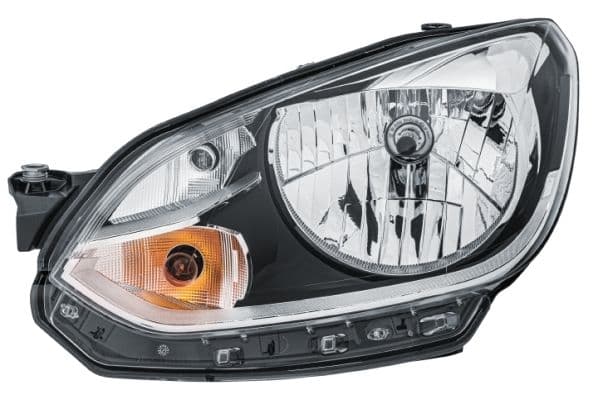 Koplamp Links (H4/PY21W/W21, elektrisch, met motor, kleur invoegen: verchroomd) past: VW UP 08.11-07.16