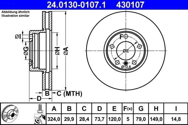 Brake disc Voor Links/Rechts past: BMW 5 (E39) 2.0-4.4 01.96-05.04