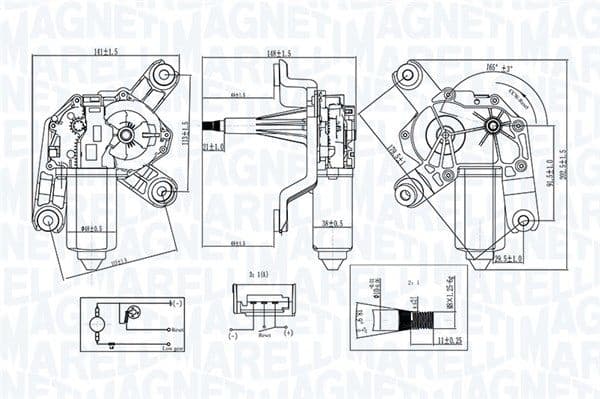 Ruitenwissermotor Achter past: OPEL MERIVA B 06.10-03.17