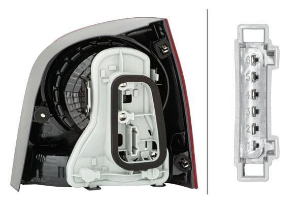 Achterlicht Links (P21/4W/P21W/R5W, kleur van het glas red/transparant, anti-fog licht) past: VW POLO IV 9N3 Hatchback 04.05-11.09