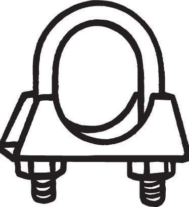 Uitlaatsysteem sluiting (45mm, 10 stuks. pak) past: FIAT 500, PANDA, PUNTO  OPEL ASTRA G  PEUGEOT 207  VW POLO III 1.1-1.6 07.95-