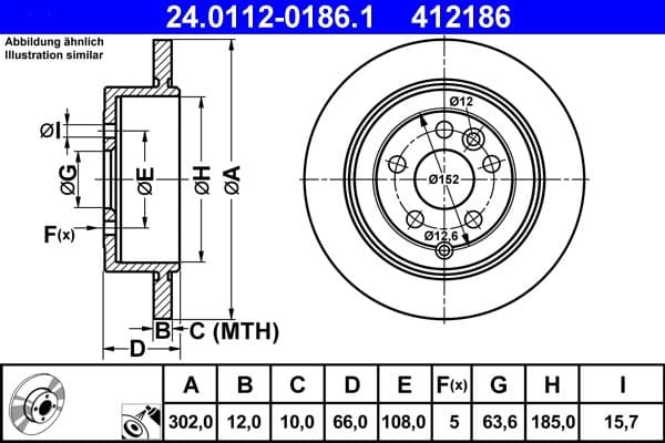 Brake disc Achter Links/Rechts past: LAND ROVER FREELANDER 2 2.2D 10.06-10.14