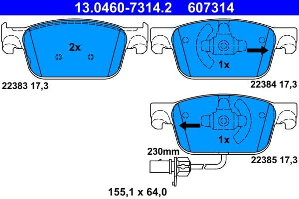 Remblokken set Voor , past: AUDI A4 ALLROAD B9, A4 B9, A5 1.4-3.0DH 05.15-