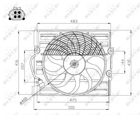 Radiatorventilator (met huisvesting) past: BMW 7 (E38), Z8 (E52) 2.5D-5.4 03.94-12.03